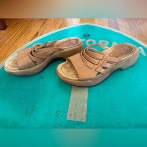 90s Vintage Dansko brown leather slide sandals